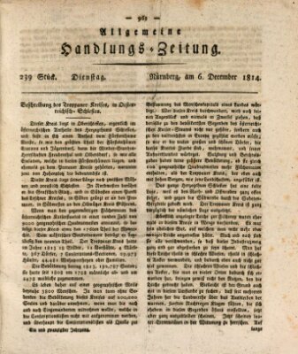 Allgemeine Handlungs-Zeitung Dienstag 6. Dezember 1814