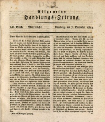 Allgemeine Handlungs-Zeitung Mittwoch 7. Dezember 1814