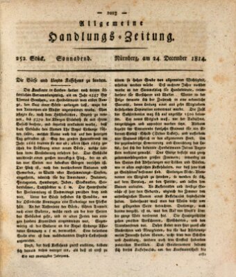 Allgemeine Handlungs-Zeitung Samstag 24. Dezember 1814