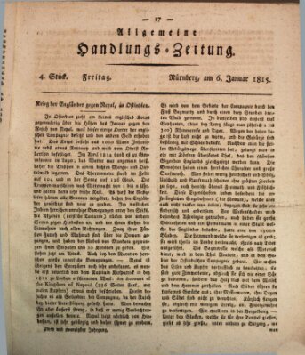 Allgemeine Handlungs-Zeitung Freitag 6. Januar 1815