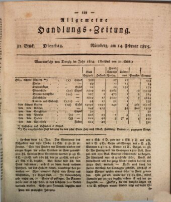 Allgemeine Handlungs-Zeitung Dienstag 14. Februar 1815