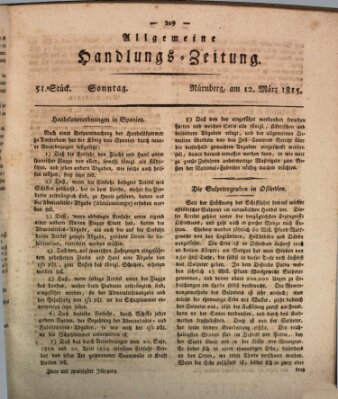 Allgemeine Handlungs-Zeitung Sonntag 12. März 1815