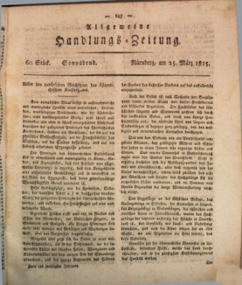 Allgemeine Handlungs-Zeitung Samstag 25. März 1815