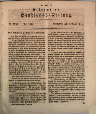 Allgemeine Handlungs-Zeitung Freitag 7. April 1815