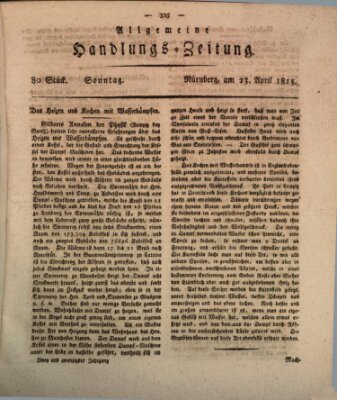 Allgemeine Handlungs-Zeitung Sonntag 23. April 1815