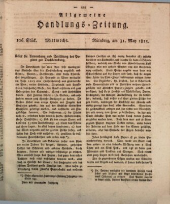 Allgemeine Handlungs-Zeitung Mittwoch 31. Mai 1815