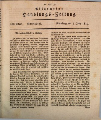 Allgemeine Handlungs-Zeitung Samstag 3. Juni 1815