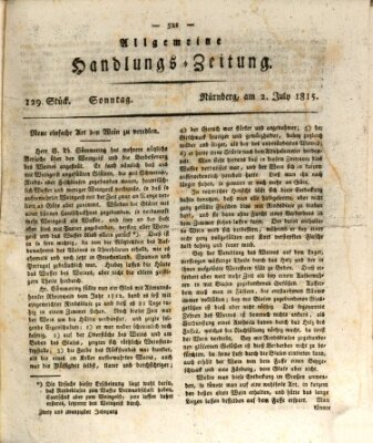 Allgemeine Handlungs-Zeitung Sonntag 2. Juli 1815