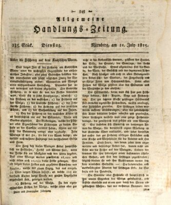 Allgemeine Handlungs-Zeitung Dienstag 11. Juli 1815