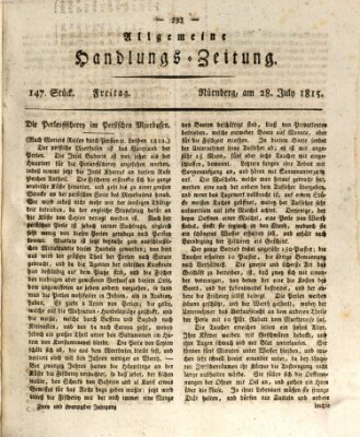 Allgemeine Handlungs-Zeitung Freitag 28. Juli 1815