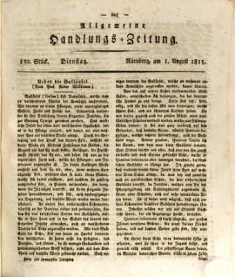 Allgemeine Handlungs-Zeitung Dienstag 1. August 1815