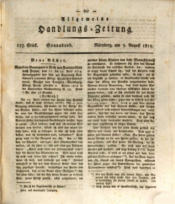 Allgemeine Handlungs-Zeitung Samstag 5. August 1815