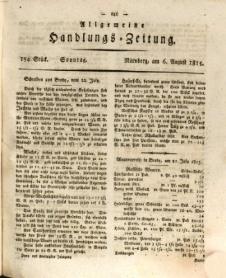 Allgemeine Handlungs-Zeitung Sonntag 6. August 1815