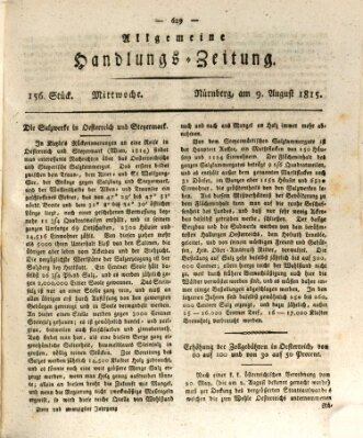 Allgemeine Handlungs-Zeitung Mittwoch 9. August 1815