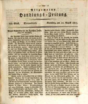 Allgemeine Handlungs-Zeitung Samstag 12. August 1815