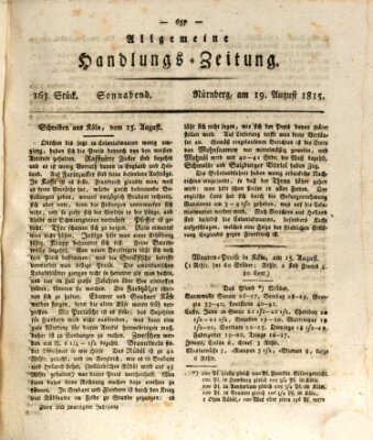 Allgemeine Handlungs-Zeitung Samstag 19. August 1815