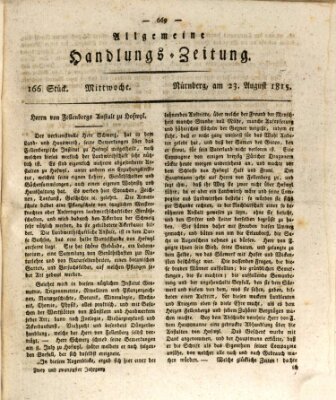 Allgemeine Handlungs-Zeitung Mittwoch 23. August 1815