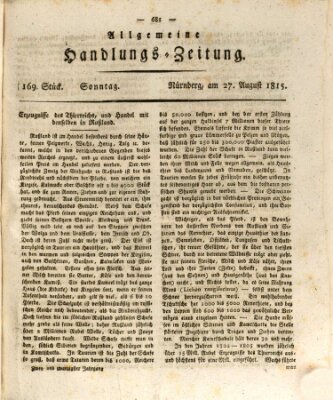 Allgemeine Handlungs-Zeitung Sonntag 27. August 1815