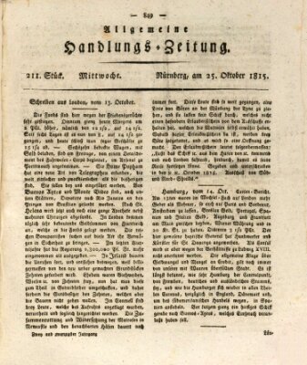 Allgemeine Handlungs-Zeitung Mittwoch 25. Oktober 1815