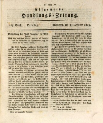 Allgemeine Handlungs-Zeitung Dienstag 31. Oktober 1815