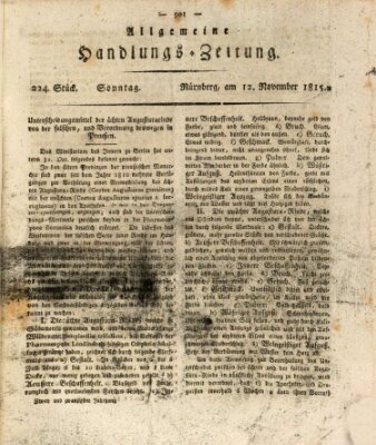 Allgemeine Handlungs-Zeitung Sonntag 12. November 1815