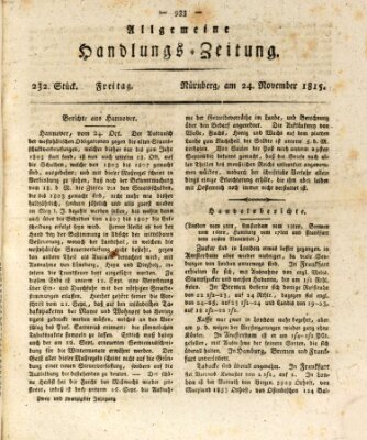 Allgemeine Handlungs-Zeitung Freitag 24. November 1815