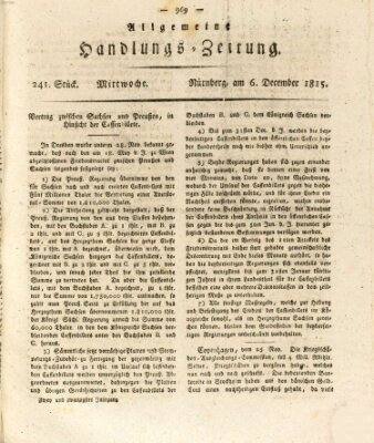 Allgemeine Handlungs-Zeitung Mittwoch 6. Dezember 1815