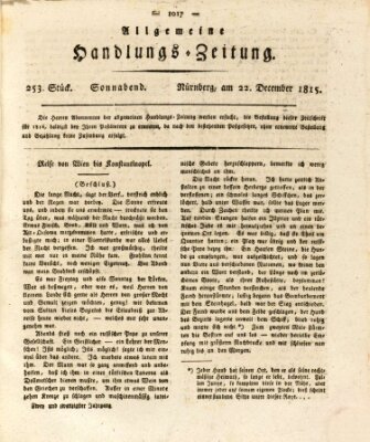 Allgemeine Handlungs-Zeitung Freitag 22. Dezember 1815