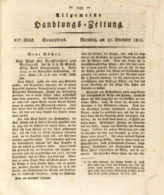 Allgemeine Handlungs-Zeitung Samstag 30. Dezember 1815