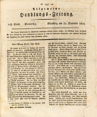 Allgemeine Handlungs-Zeitung Sonntag 31. Dezember 1815