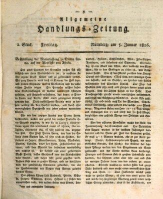 Allgemeine Handlungs-Zeitung Freitag 5. Januar 1816