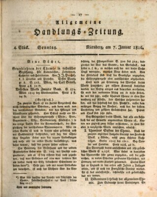 Allgemeine Handlungs-Zeitung Sonntag 7. Januar 1816