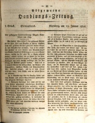 Allgemeine Handlungs-Zeitung Samstag 13. Januar 1816