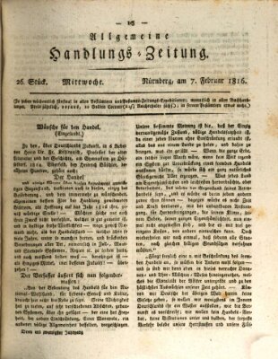 Allgemeine Handlungs-Zeitung Mittwoch 7. Februar 1816