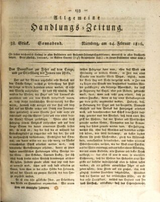 Allgemeine Handlungs-Zeitung Samstag 24. Februar 1816