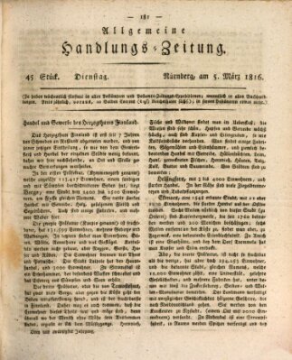 Allgemeine Handlungs-Zeitung Dienstag 5. März 1816