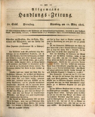 Allgemeine Handlungs-Zeitung Dienstag 12. März 1816