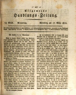 Allgemeine Handlungs-Zeitung Sonntag 17. März 1816