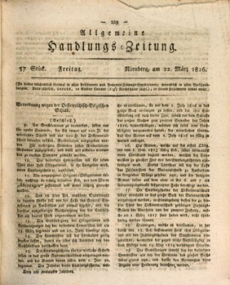 Allgemeine Handlungs-Zeitung Freitag 22. März 1816