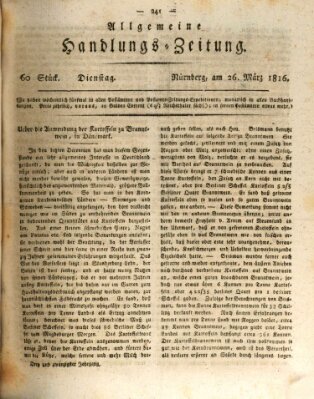 Allgemeine Handlungs-Zeitung Dienstag 26. März 1816