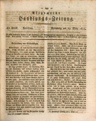 Allgemeine Handlungs-Zeitung Freitag 29. März 1816