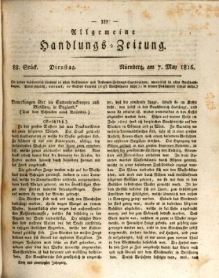 Allgemeine Handlungs-Zeitung Dienstag 7. Mai 1816