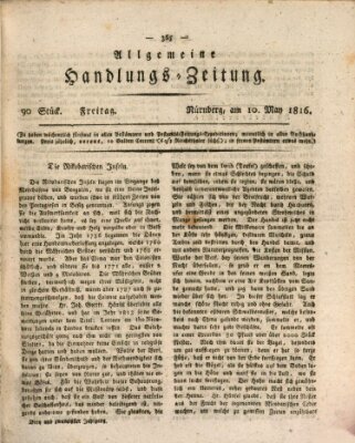 Allgemeine Handlungs-Zeitung Freitag 10. Mai 1816