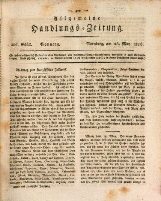 Allgemeine Handlungs-Zeitung Sonntag 26. Mai 1816