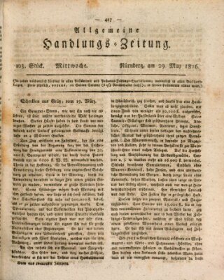 Allgemeine Handlungs-Zeitung Mittwoch 29. Mai 1816