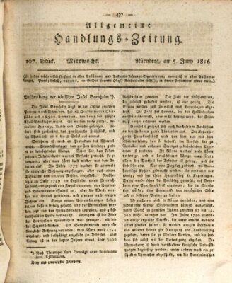 Allgemeine Handlungs-Zeitung Mittwoch 5. Juni 1816