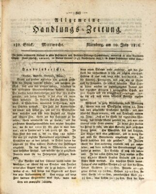 Allgemeine Handlungs-Zeitung Mittwoch 10. Juli 1816