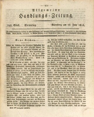 Allgemeine Handlungs-Zeitung Sonntag 28. Juli 1816