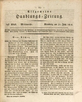 Allgemeine Handlungs-Zeitung Mittwoch 31. Juli 1816