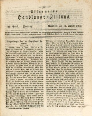 Allgemeine Handlungs-Zeitung Freitag 16. August 1816